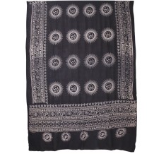 Prabhuji Meditation Yoga Prayer Shawl - Mantra Om - Black Large