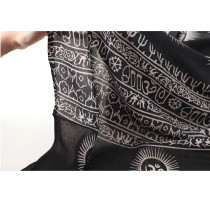 Prabhuji Meditation Yoga Prayer Shawl - Mantra Om - Black Large