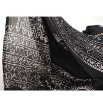 Prabhuji Meditation Yoga Prayer Shawl - Mantra Om - Black Large