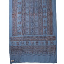 Prabhuji Meditation Yoga Prayer Shawl - Maha Mantra - Denim Blue Large