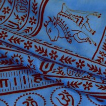 Prabhuji Meditation Yoga Prayer Shawl - Maha Mantra - Denim Blue Large