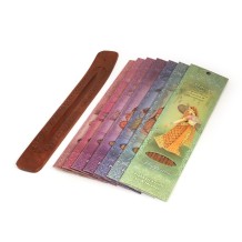 Prabhuji Incense Gift Set - Flat Burner + 7 Harmony Incense Stick & Greeting May Love, Light, Peace & Wisdom be Yours Always
