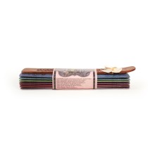 Prabhuji Incense Gift Set - Flat Burner + 7 Harmony Incense Stick & Greeting May Love, Light, Peace & Wisdom be Yours Always