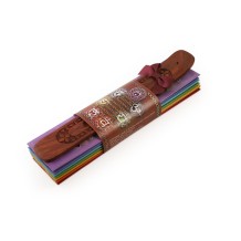 Prabhuji Incense Gift Set - Flat Burner + 7 Chakras Incense Stick in Brown Greeting Sleeve