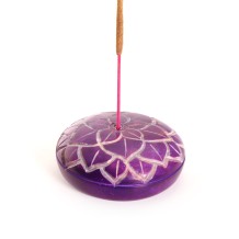 Prabhuji Incense Burner - Soapstone Pebble Crown Chakra Sahasrara 2.5"