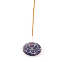 Prabhuji Incense Burner - Soapstone Pebble Throat Chakra Vishudha 2.5"