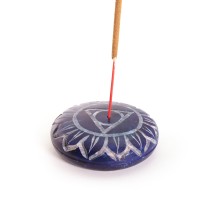 Prabhuji Incense Burner - Soapstone Pebble Throat Chakra Vishudha 2.5"