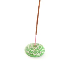 Prabhuji Incense Burner - Soapstone Pebble Heart Chakra Anahata 2.5"