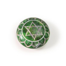 Prabhuji Incense Burner - Soapstone Pebble Heart Chakra Anahata 2.5"