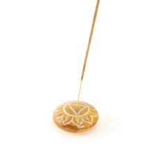 Prabhuji Incense Burner - Soapstone Pebble Solar Plexus Chakra Manipura 2.5"