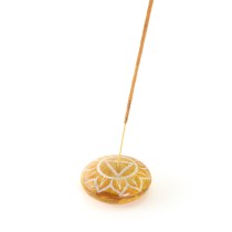 Prabhuji Incense Burner - Soapstone Pebble Solar Plexus Chakra Manipura 2.5"