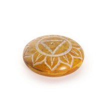 Prabhuji Incense Burner - Soapstone Pebble Solar Plexus Chakra Manipura 2.5"