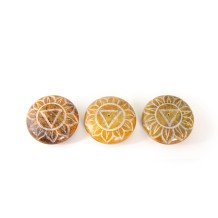 Prabhuji Incense Burner - Soapstone Pebble Solar Plexus Chakra Manipura 2.5"