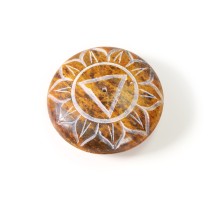 Prabhuji Incense Burner - Soapstone Pebble Solar Plexus Chakra Manipura 2.5"