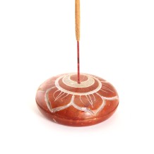Prabhuji Incense Burner - Soapstone Pebble Sacral Chakra Svadhishtana 2.5"