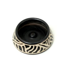 Prabhuji Incense Burner - Peruvian Ceramic Incense Burner for Stick and Cone Incense - Waves - 4.5"