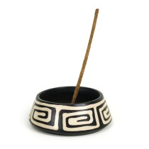 Prabhuji Incense Burner - Peruvian Ceramic Incense Burner for Stick and Cone Incense - 4.5"