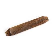 Prabhuji Decor - Wooden Mezuzah Case 9"x1.5" Peacock