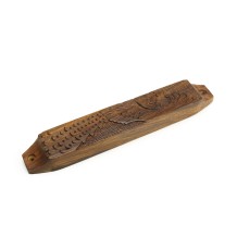 Prabhuji Decor - Wooden Mezuzah Case 9"x1.5" Peacock