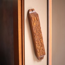 Prabhuji Decor - Wooden Mezuzah Case 9"x1.5" Garden