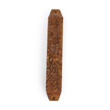 Prabhuji Decor - Wooden Mezuzah Case 9"x1.5" Ornamental