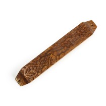Prabhuji Decor - Wooden Mezuzah Case 9"x1.5" Ornamental