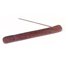 Prabhuji Incense Burner - Wooden Flat Carved Leaves