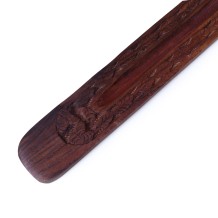 Prabhuji Incense Burner - Wooden Flat Carved Leaves