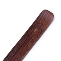 Prabhuji Incense Burner - Wooden Flat Carved Leaves