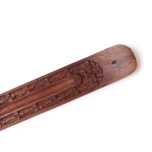 Prabhuji Incense Burner - Wooden Flat Carved Clover
