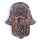 Prabhuji Decor - Wooden Hamsa - Swirl Wave 7"x6"