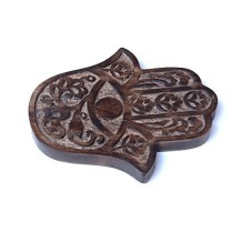 Prabhuji Decor - Wooden Hamsa - Cherry Blossom 7"x6"