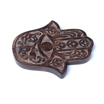 Prabhuji Decor - Wooden Hamsa - Cherry Blossom 7"x6"