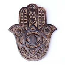 Prabhuji Decor - Wooden Hamsa - Myrtle 7"x6"