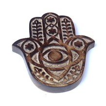 Prabhuji Decor - Wooden Hamsa - Myrtle 7"x6"