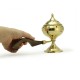 Prabhuji Burner - Brass Burner Large with Wood Handle 6.5"Hx3.5"Dx9.5"L