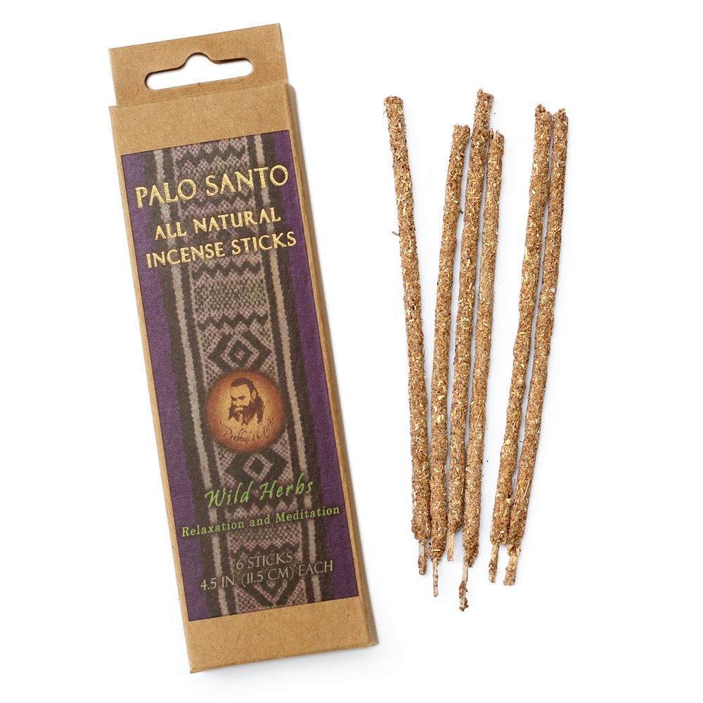 Prabhuji Palo Santo and Wild Herbs Incense Sticks - Relaxation & Meditation -  6 Incense Sticks