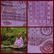 Prabhuji Meditation Yoga Prayer Shawl - Mantra Om - Purple Large