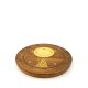 Prabhuji Incense Burner - Wooden Round Plate Buddha - 4 inches