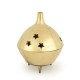Prabhuji Burner - Brass Burner, 3 Legged Star Jali 3"Hx2.5"D