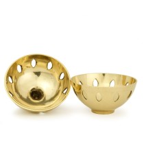 Prabhuji Burner - Brass Burner, Clear Ball 3.25"Hx3"D