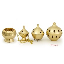 Prabhuji Burner - Brass Burner, Clear Ball 3.25"Hx3"D