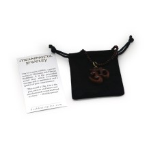 Prabhuji Meaningful Jewelry b Rosewood OM Necklace