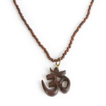 Prabhuji Meaningful Jewelry b Rosewood OM Necklace