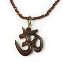 Prabhuji Meaningful Jewelry b Rosewood OM Necklace