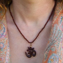 Prabhuji Meaningful Jewelry b Rosewood OM Necklace