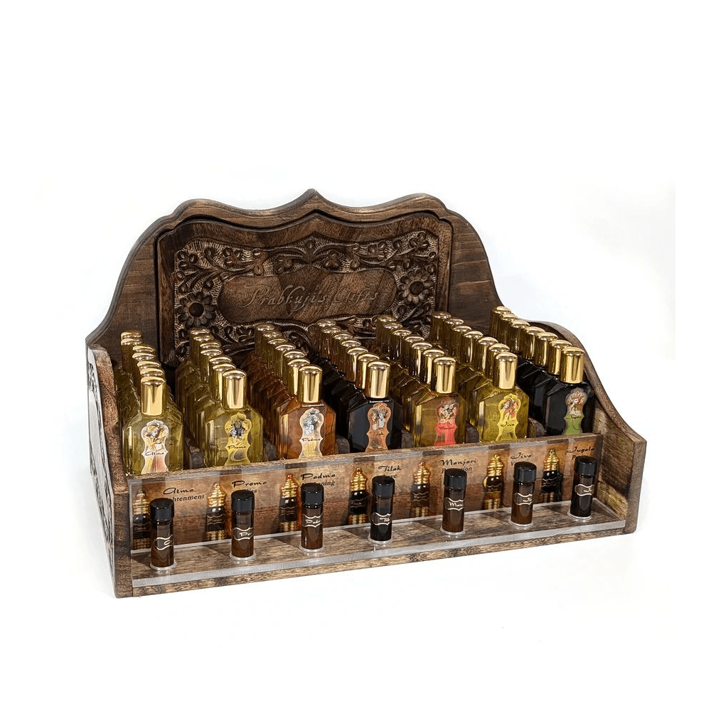Prabhuji Display Rack - Empty stand for Attar 15 ml 49 bottles Prabhuji Display Rack - Empty stand for Attar 15 ml 49 bottles