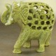 Prabhuji Statue - Soapstone elephant with baby 5"