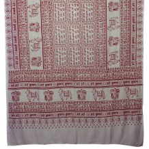 Prabhuji Meditation Yoga Prayer Shawl - Maha Mantra - Grey Large
