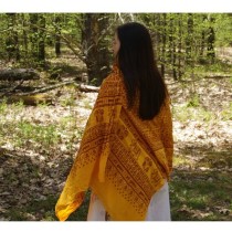 Prabhuji Meditation Yoga Prayer Shawl - Maha Mantra - Yellow Large